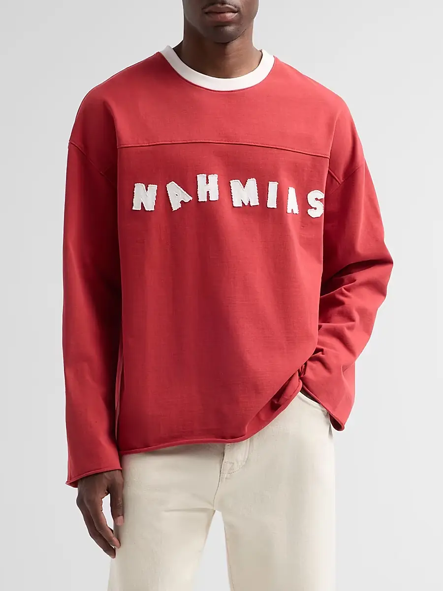 Nahmias Men's Daydreaming Varsity Logo Long-Sleeve Shirt | Thumbnail 4 Nahmias Men's Daydreaming Varsity Logo Long-Sleeve Shirt | Thumbnail 4