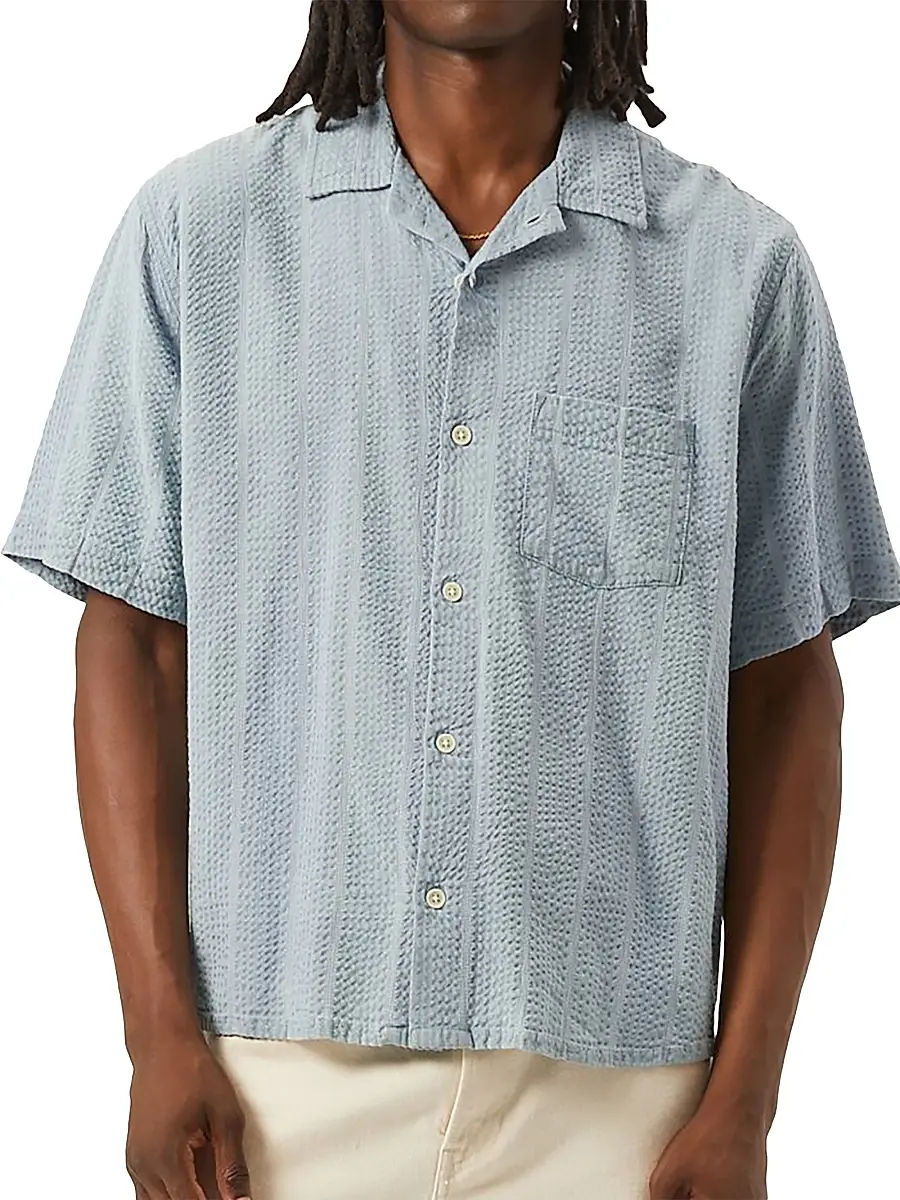 Corridor Men's Striped Seersucker Camp Shirt | Thumbnail 3 Corridor Men's Striped Seersucker Camp Shirt | Thumbnail 3