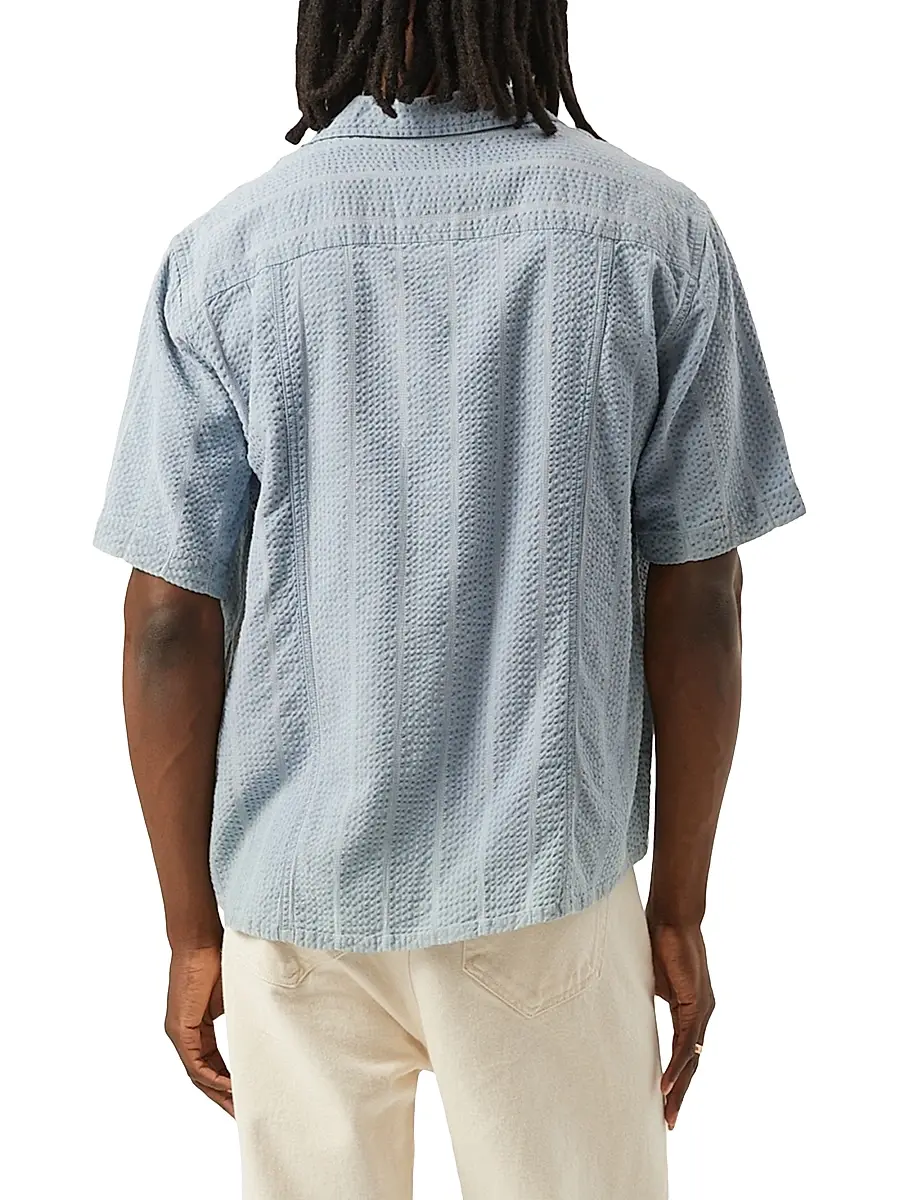 Corridor Men's Striped Seersucker Camp Shirt | Thumbnail 4 Corridor Men's Striped Seersucker Camp Shirt | Thumbnail 4
