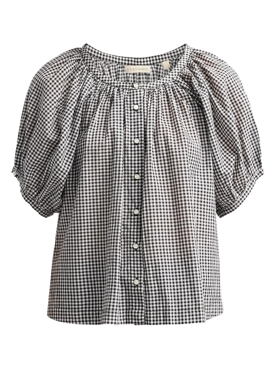 DÔEN Women's June Gingham Cotton Top