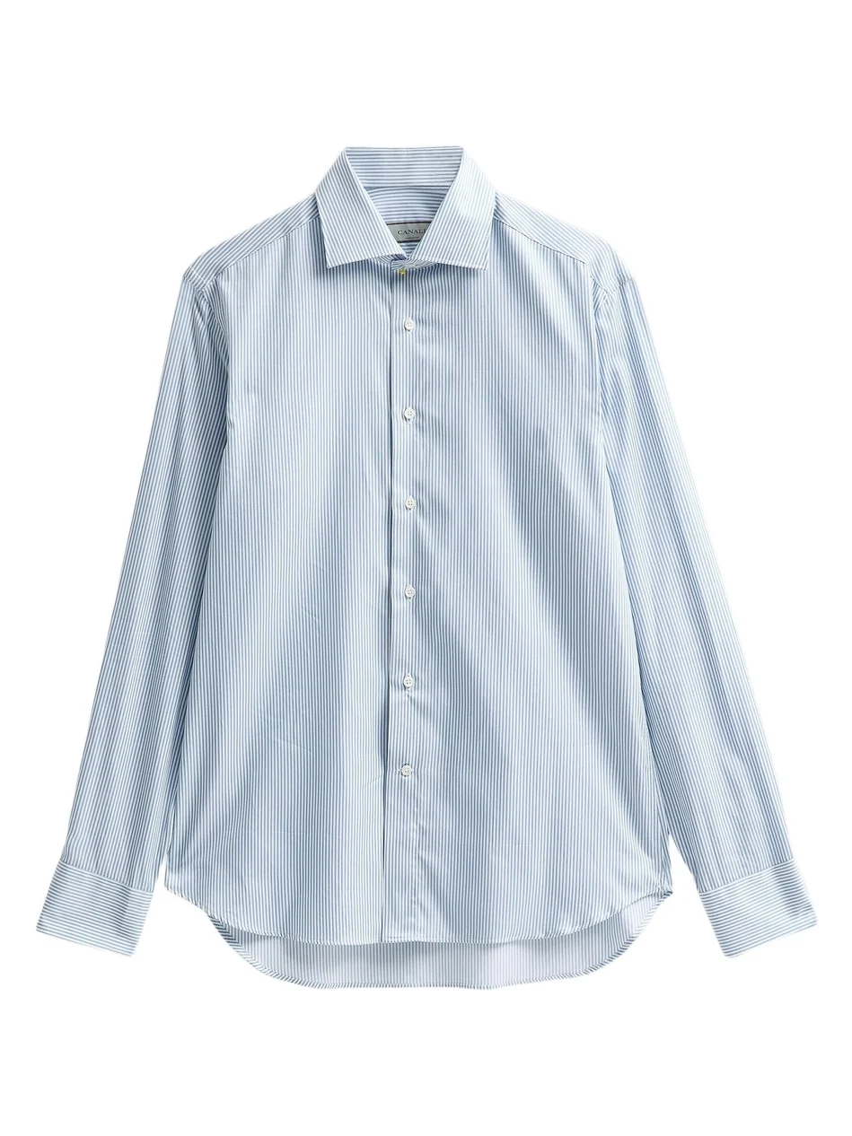Men's Teal Striped Dress Shirt