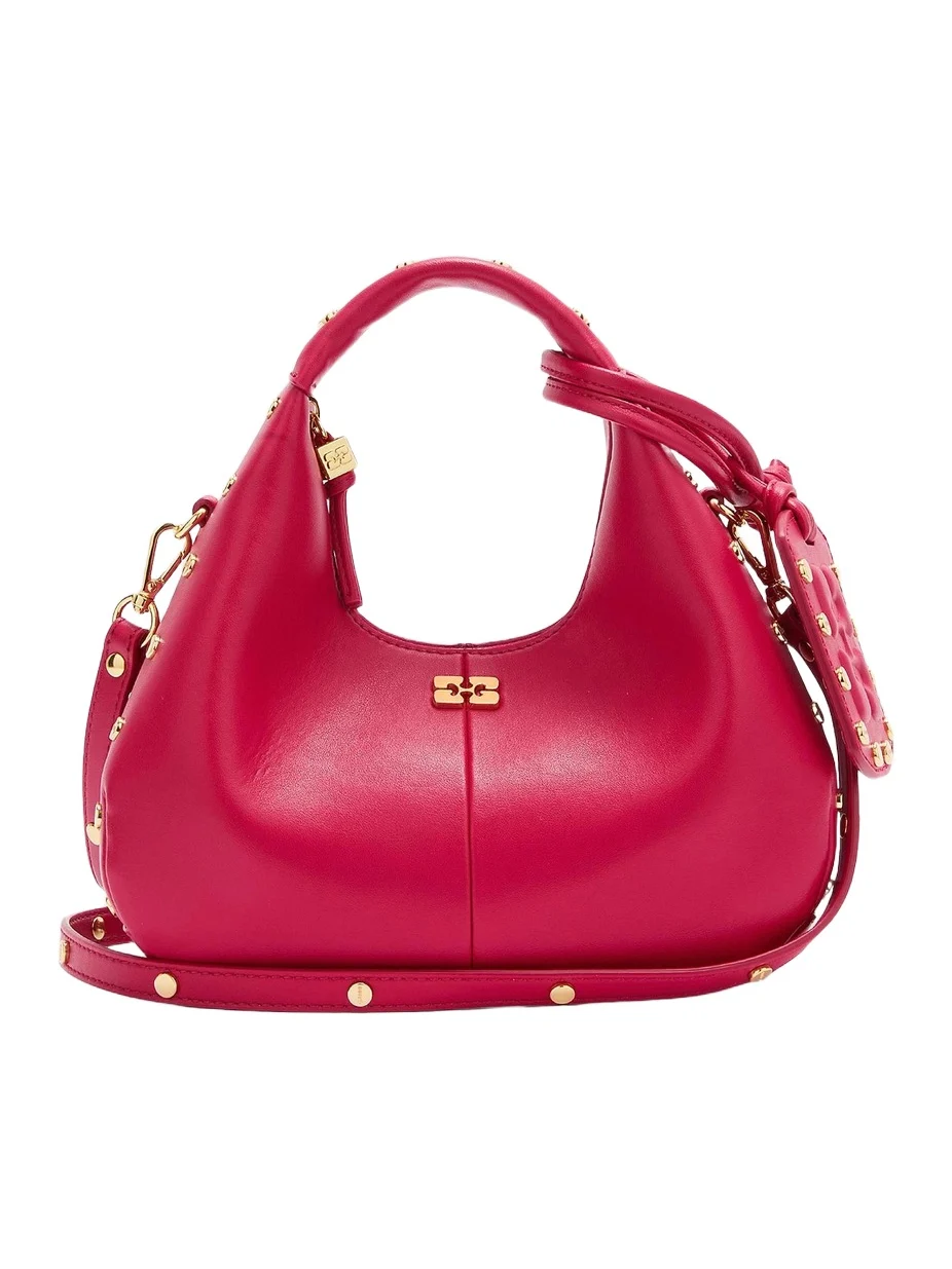 Ganni Women's Mini Studded Leather Hobo Bag