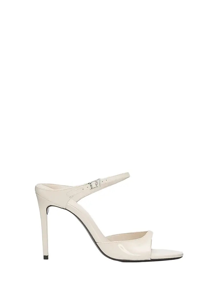 Schutz Women's Lyra 100MM Patent Leather Slip-On Sandals - Sugar White | Image 1 Schutz Women's Lyra 100MM Patent Leather Slip-On Sandals - Sugar White | Image 1