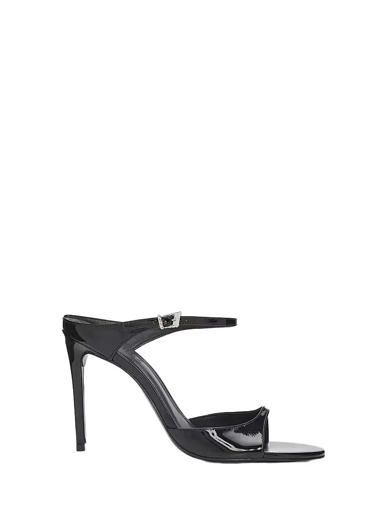Schutz Women's Lyra 100MM Patent Leather Slip-On Sandals - Black | Image 1 Schutz Women's Lyra 100MM Patent Leather Slip-On Sandals - Black | Image 1