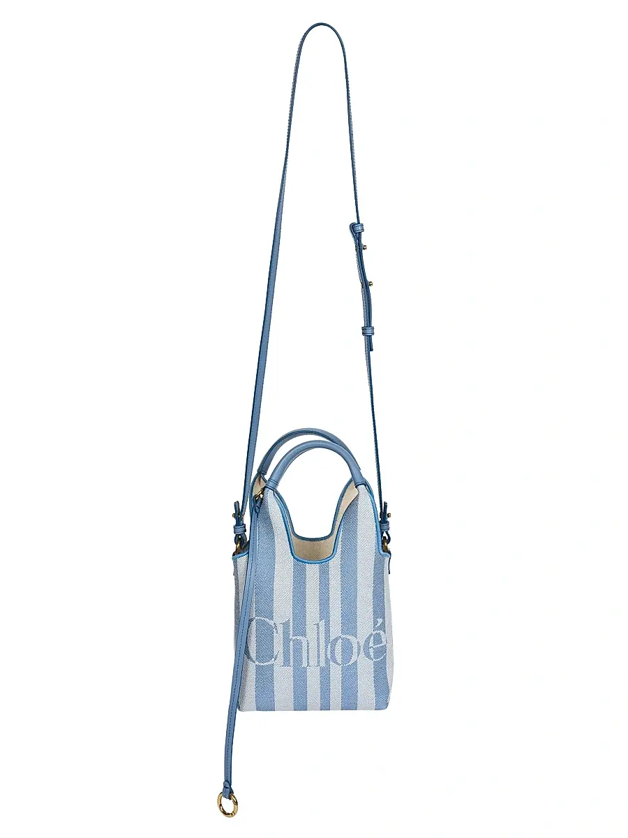 Chloé Women's Stripy Mini Jacquard Tote Bag - Surfing Blue | Thumbnail 6 Chloé Women's Stripy Mini Jacquard Tote Bag - Surfing Blue | Thumbnail 6