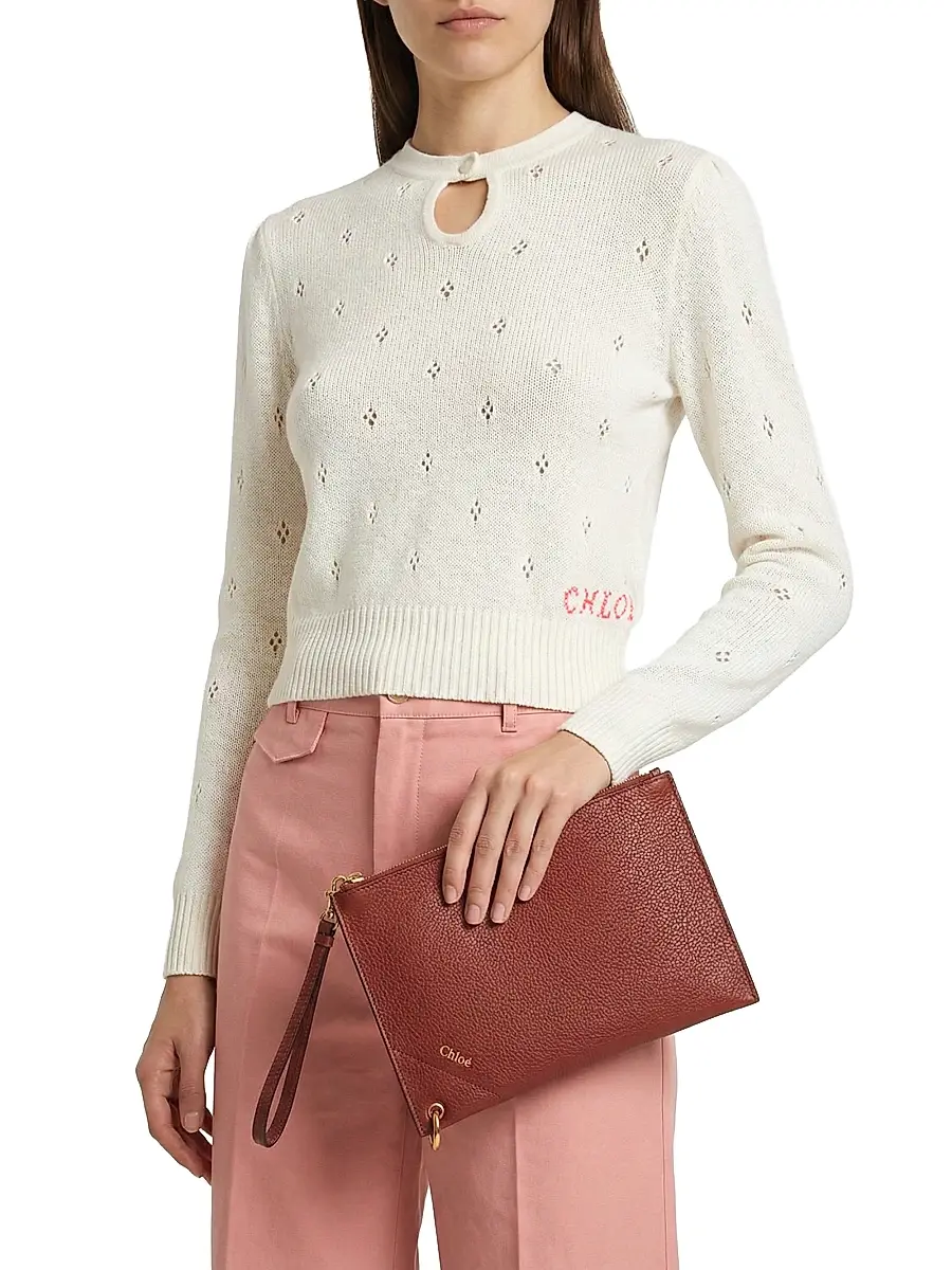 Chloé Women's Grained Leather Pouch - Clay Brown | Thumbnail 2