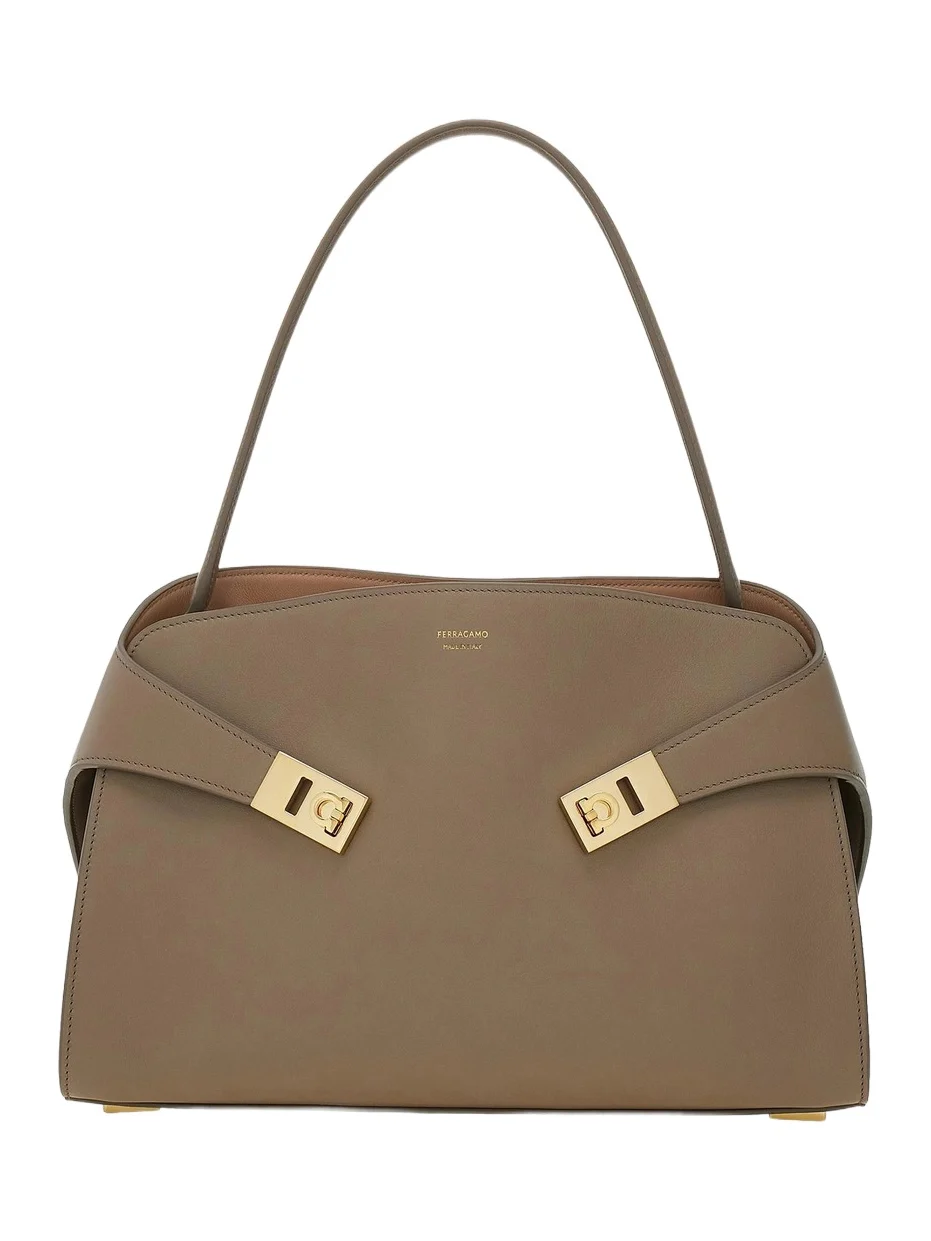 Women's Hug Medium Gancini Leather Shoulder Bag Women's Hug Medium Gancini Leather Shoulder Bag