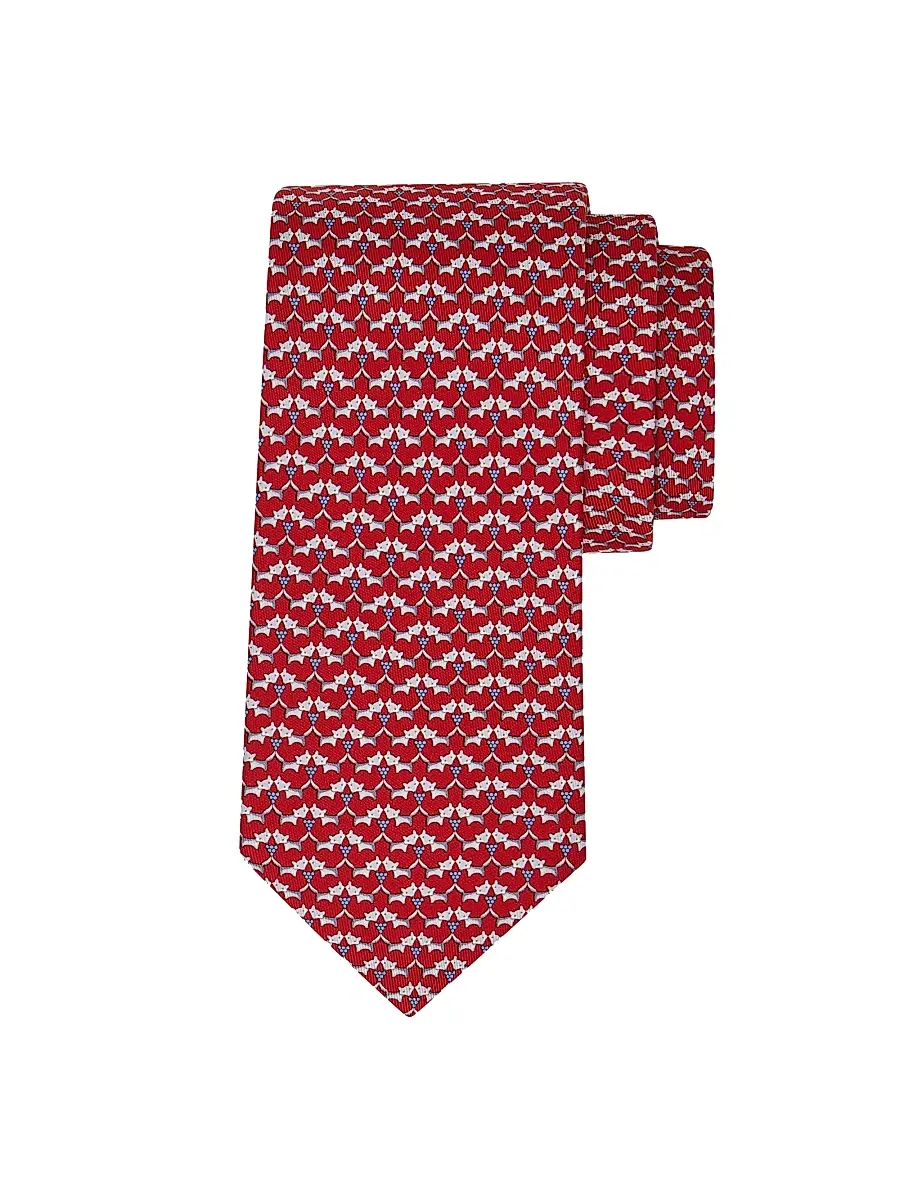 Ferragamo Men's Fox Print Silk Tie | Image 1 Ferragamo Men's Fox Print Silk Tie | Image 1