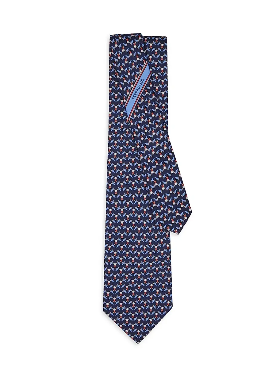 Ferragamo Men's Men's Golf-Print Silk Tie | Thumbnail 2 Ferragamo Men's Men's Golf-Print Silk Tie | Thumbnail 2