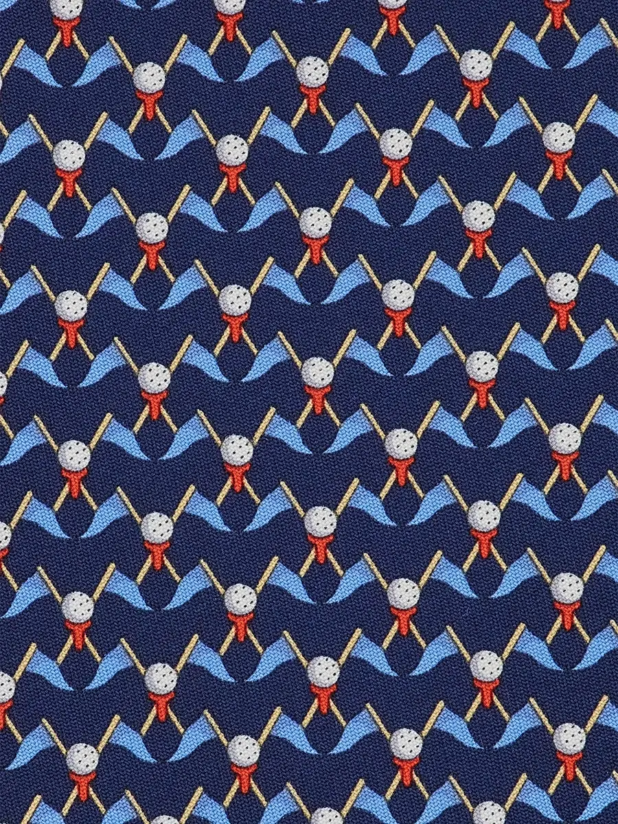 Ferragamo Men's Men's Golf-Print Silk Tie | Thumbnail 4 Ferragamo Men's Men's Golf-Print Silk Tie | Thumbnail 4