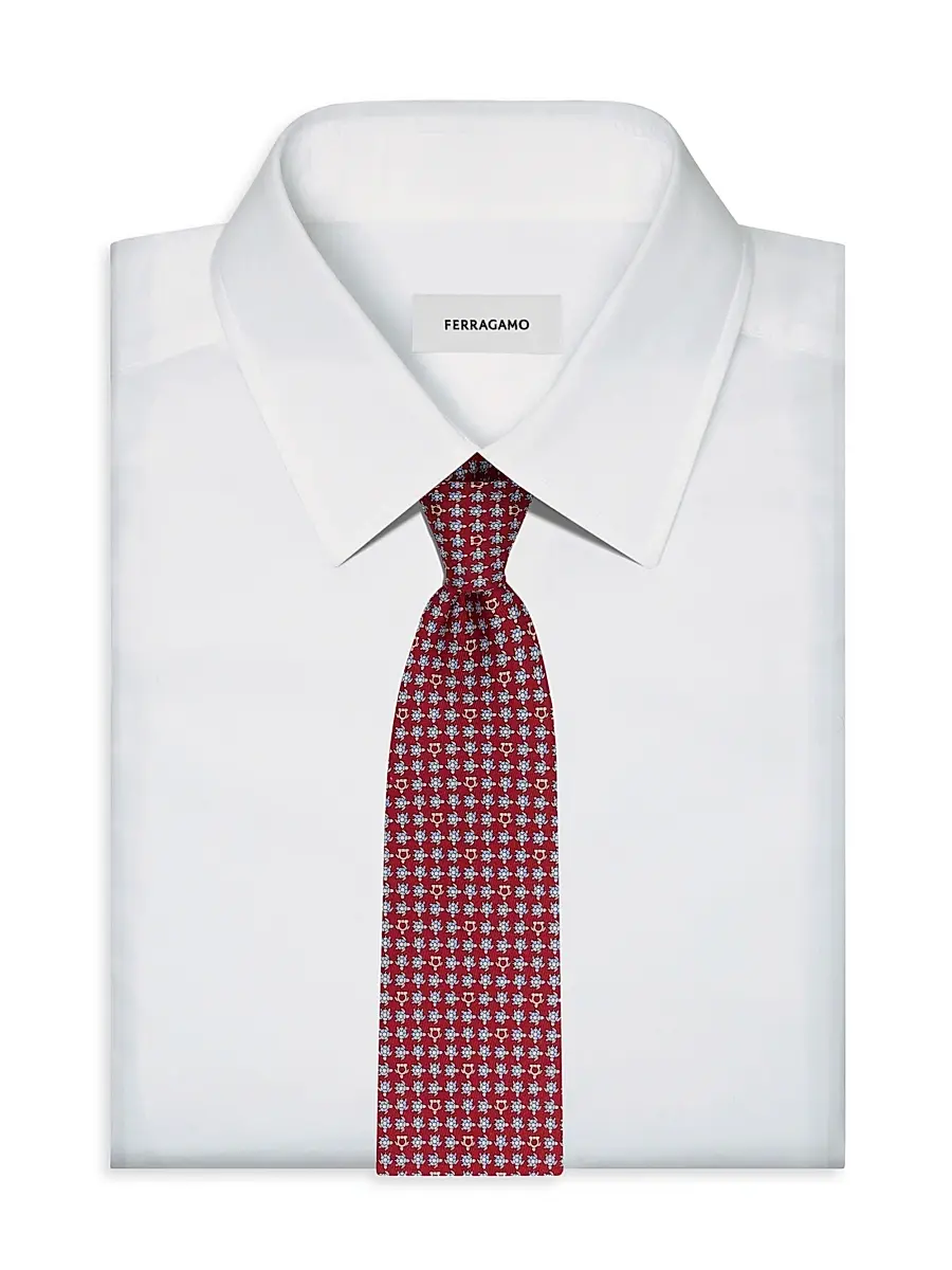 Ferragamo Men's Turtles Print Silk Tie | Thumbnail 2 Ferragamo Men's Turtles Print Silk Tie | Thumbnail 2