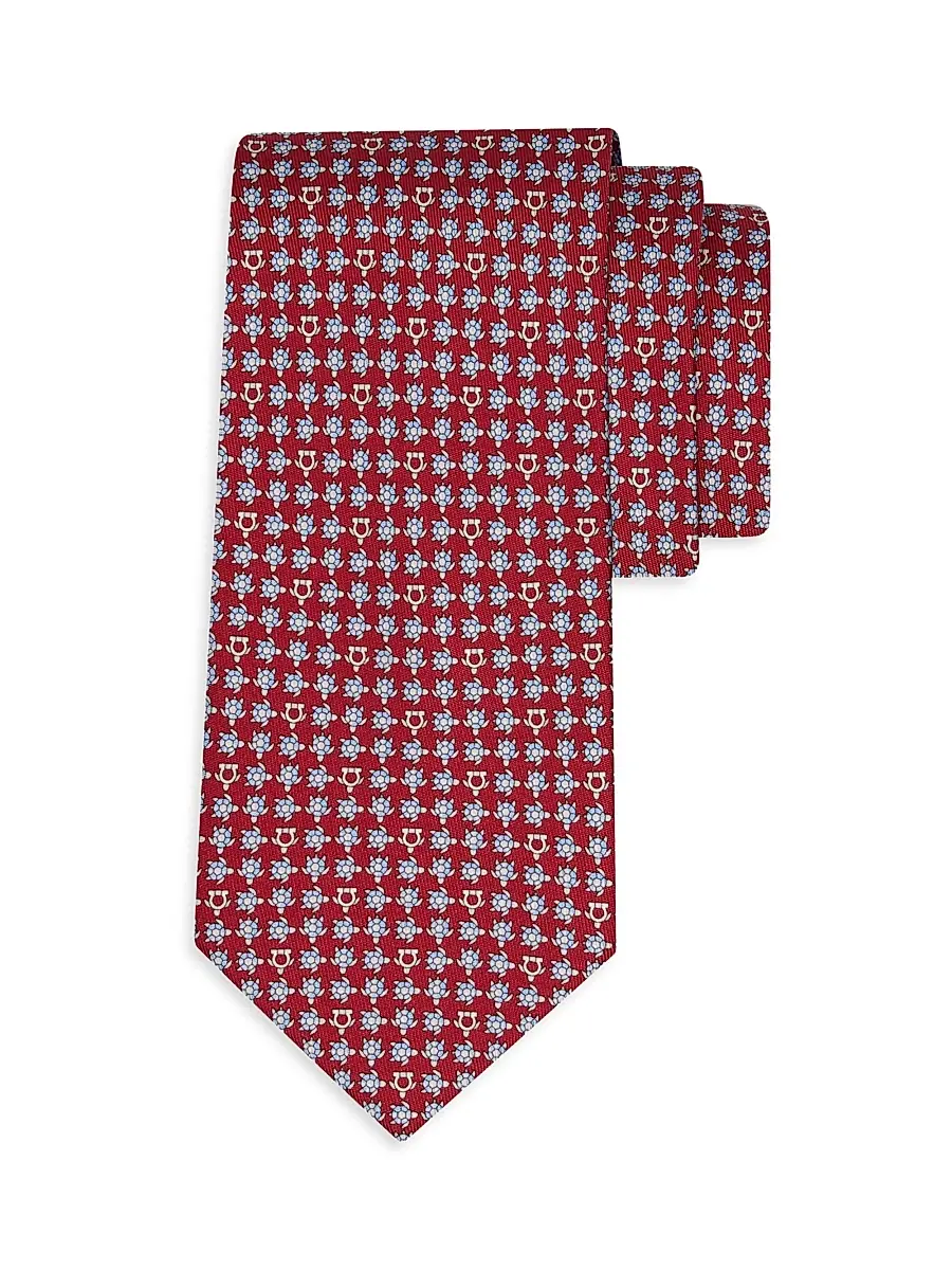 Ferragamo Men's Turtles Print Silk Tie | Image 1 Ferragamo Men's Turtles Print Silk Tie | Image 1