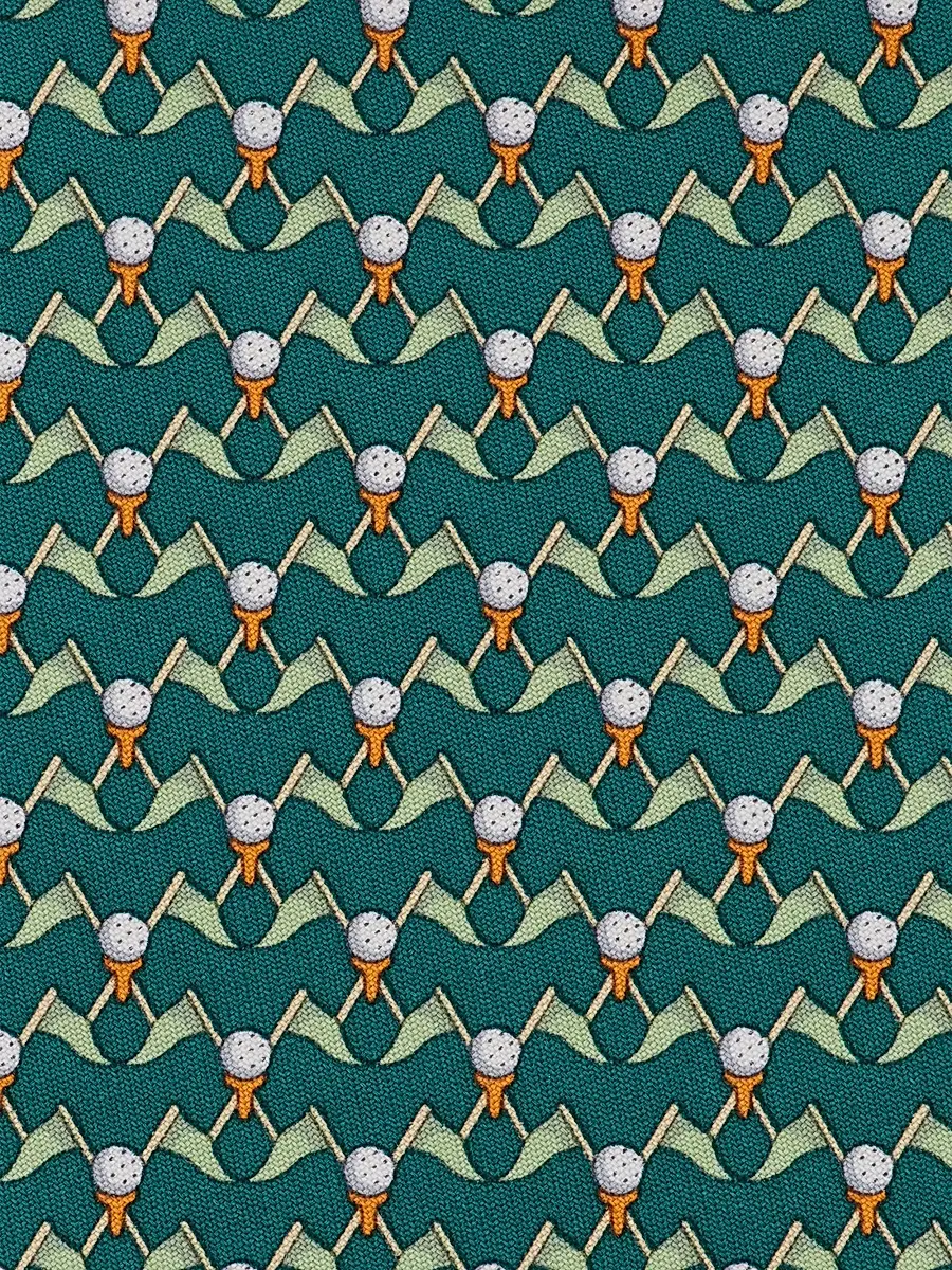 Ferragamo Men's Men's Golf-Print Silk Tie | Thumbnail 4
