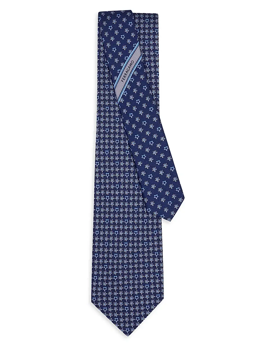 Ferragamo Men's Turtles Print Silk Tie | Thumbnail 3