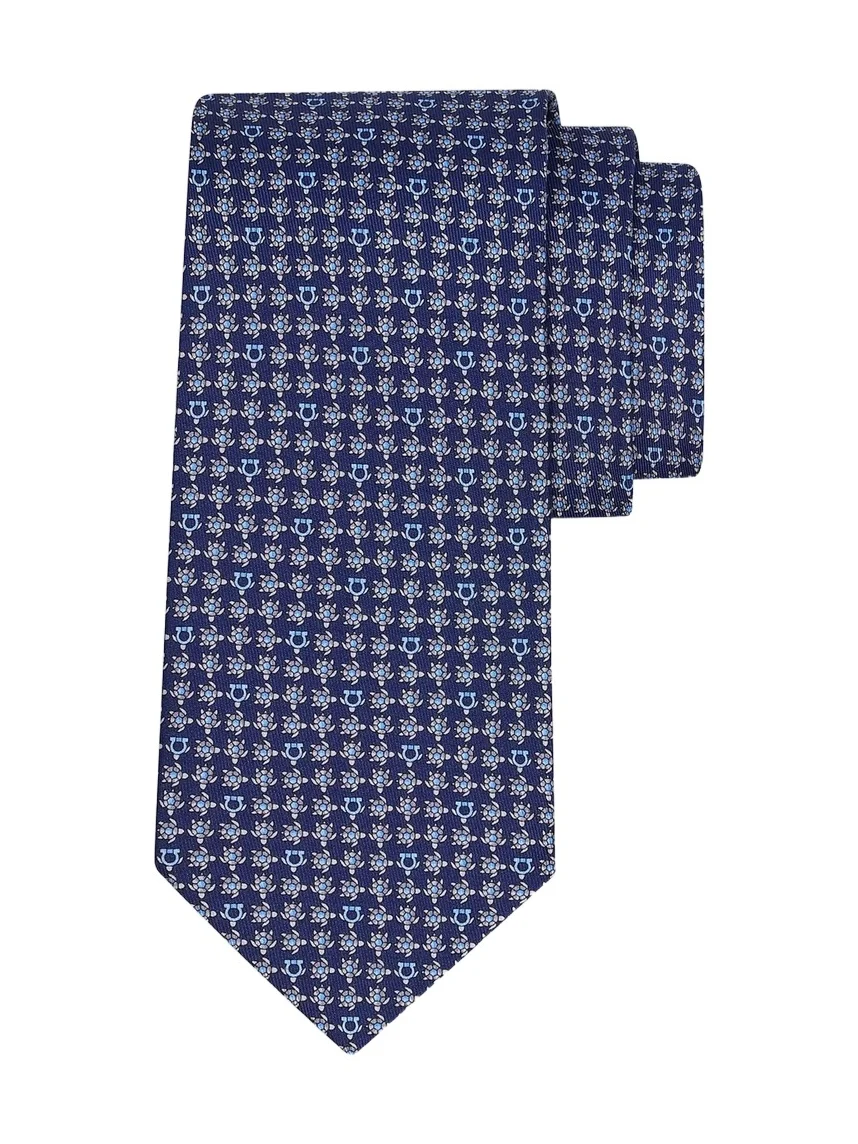 Ferragamo Men's Turtles Print Silk Tie
