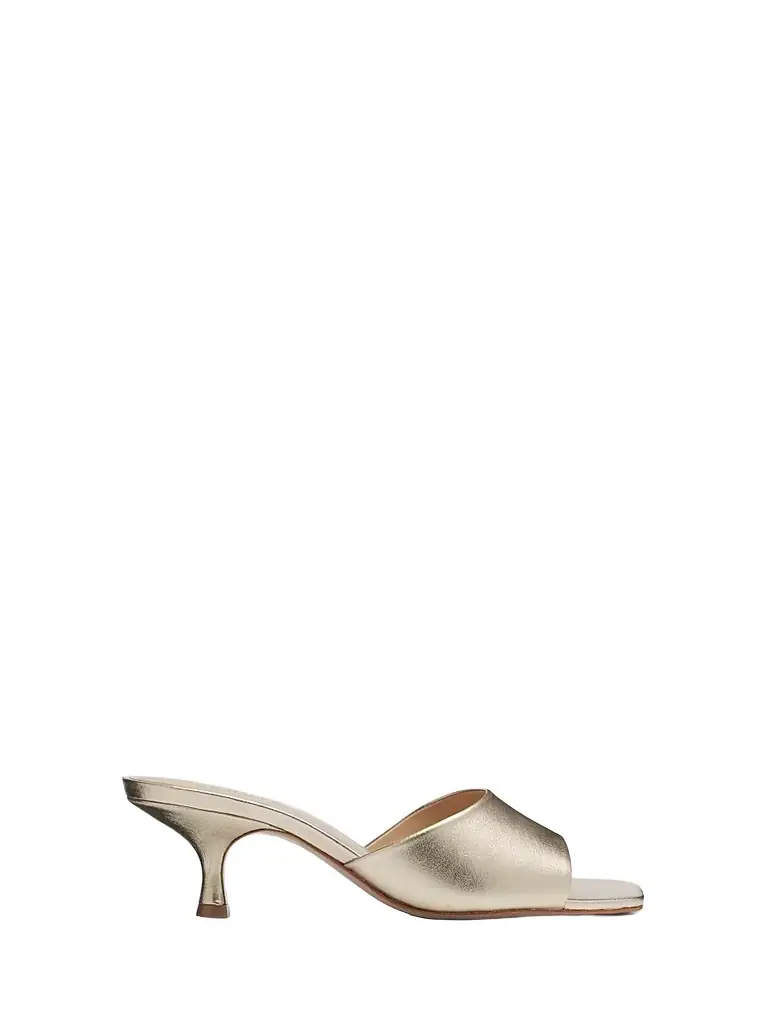 Schutz Women's Dethalia Metallic Leather Sandals - Platina | Image 1 Schutz Women's Dethalia Metallic Leather Sandals - Platina | Image 1
