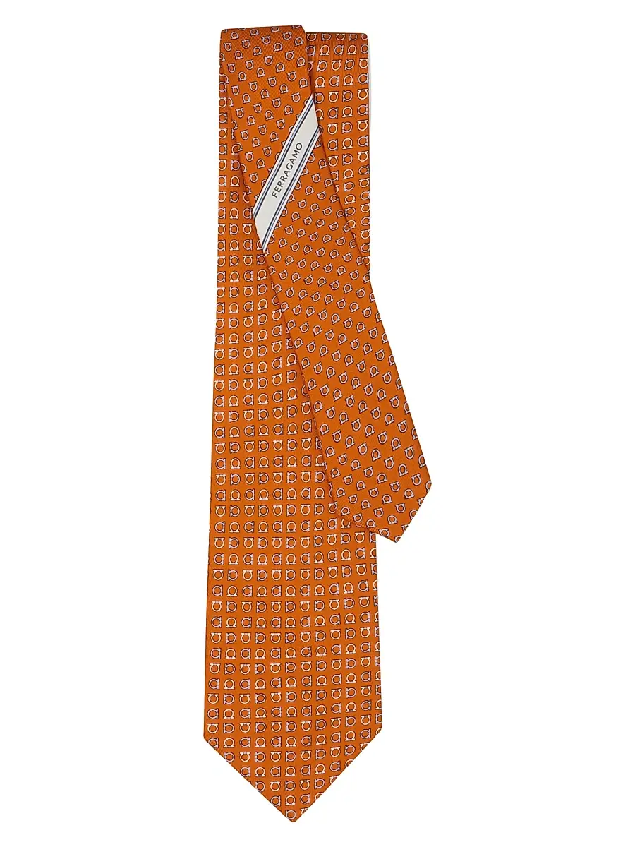 Ferragamo Men's Gancini Two-Tone Silk Tie | Thumbnail 2 Ferragamo Men's Gancini Two-Tone Silk Tie | Thumbnail 2