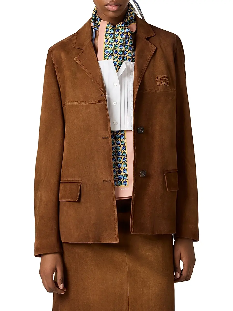 Miu Miu Women's Suede Jacket | Thumbnail 3 Miu Miu Women's Suede Jacket | Thumbnail 3