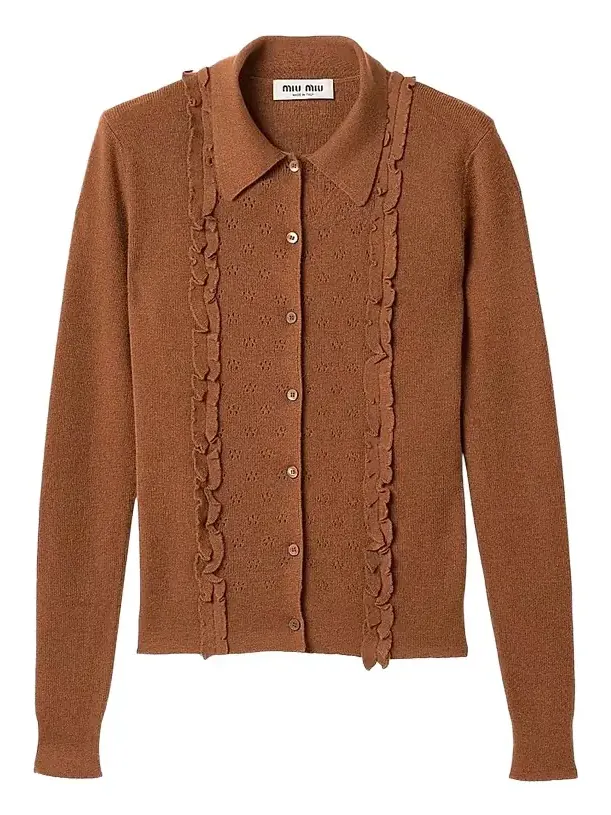 Women's Cashmere and Silk Cardigan - Brown