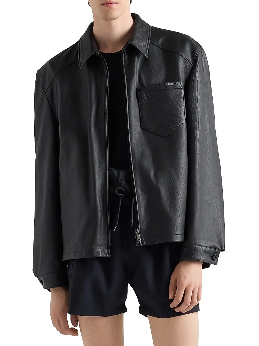 Prada Men's Nappa Leather Jacket | Thumbnail 2 Prada Men's Nappa Leather Jacket | Thumbnail 2