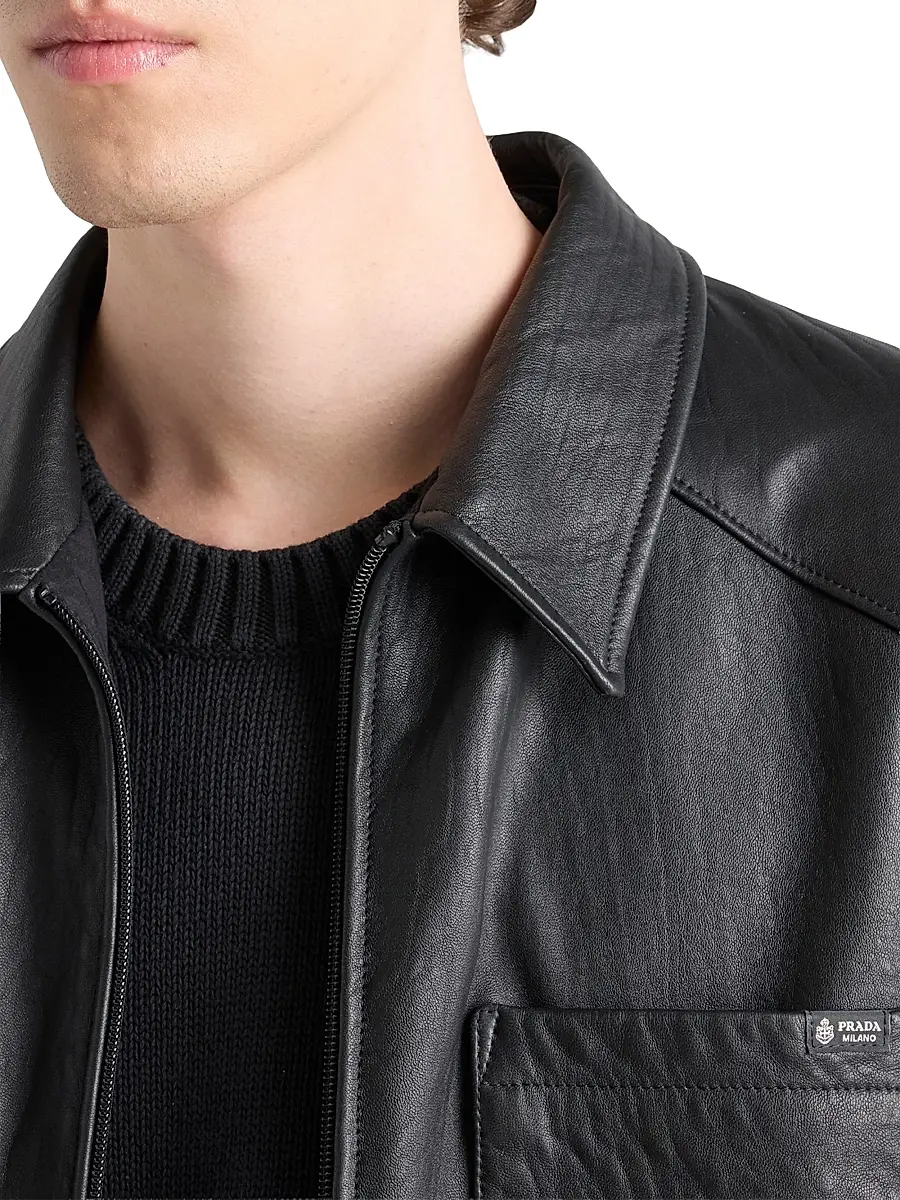 Prada Men's Nappa Leather Jacket | Thumbnail 6 Prada Men's Nappa Leather Jacket | Thumbnail 6