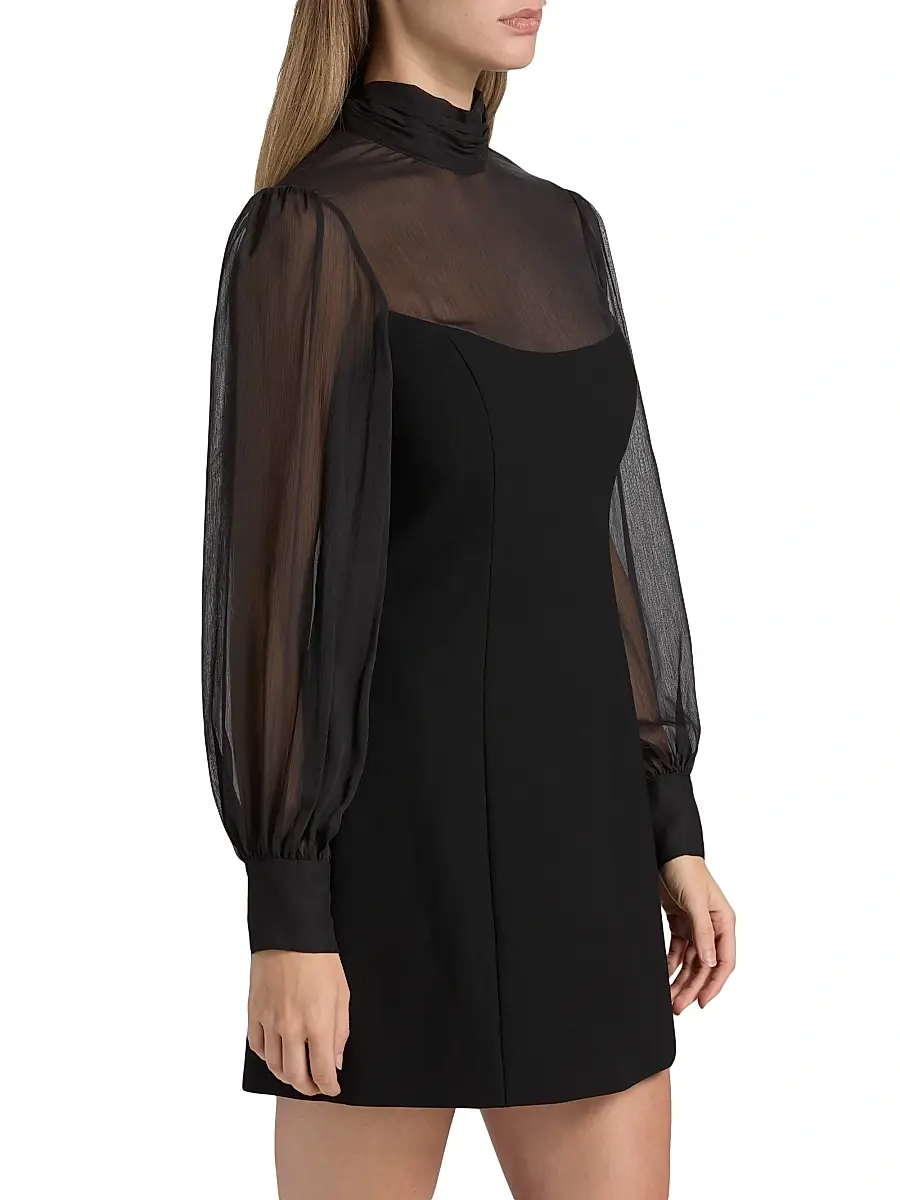Cinq à Sept Women's Fili Mesh Tieneck Minidress | Thumbnail 4 Cinq à Sept Women's Fili Mesh Tieneck Minidress | Thumbnail 4