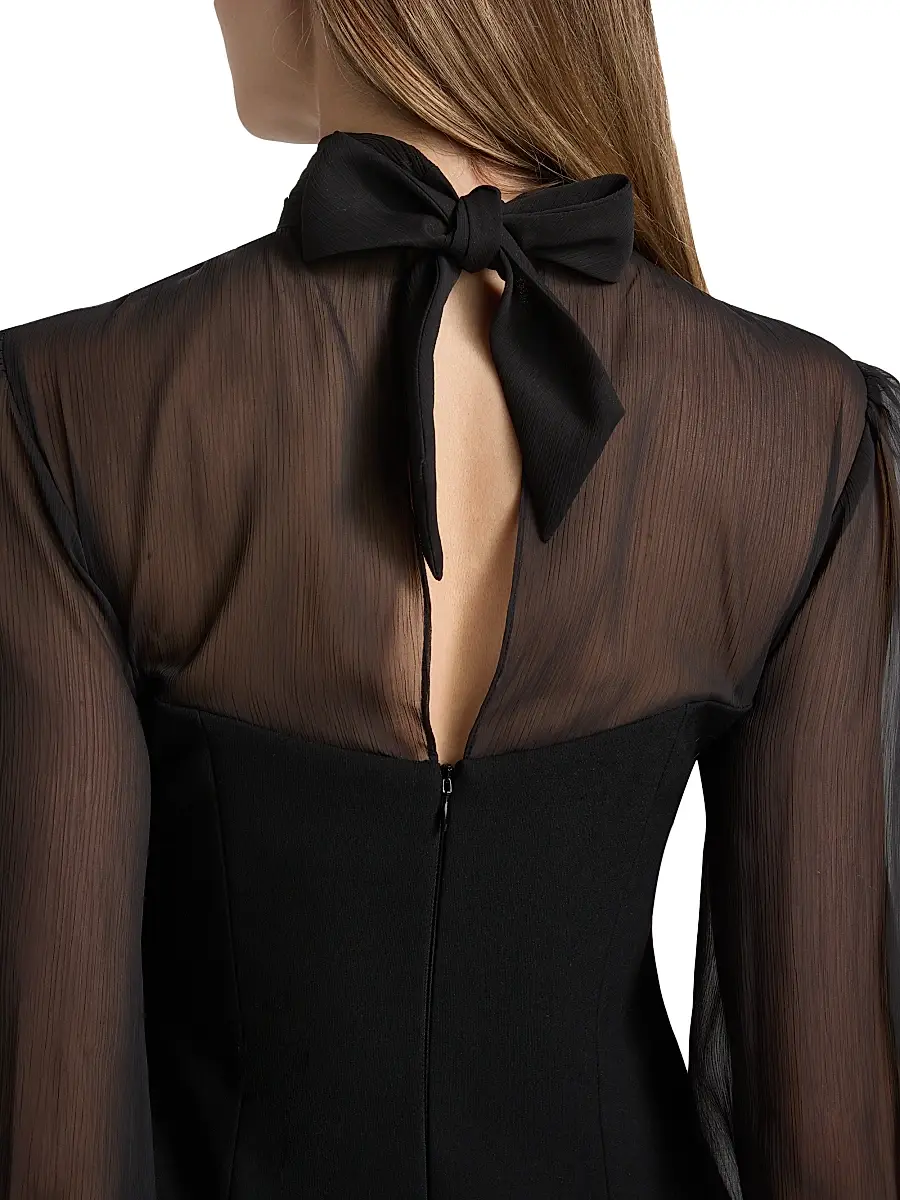 Cinq à Sept Women's Fili Mesh Tieneck Minidress | Thumbnail 6 Cinq à Sept Women's Fili Mesh Tieneck Minidress | Thumbnail 6