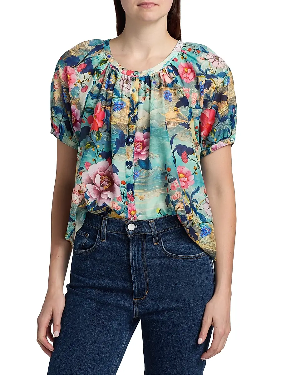 Johnny Was Women's Avah Chemis Floral Button-Front Shirt | Thumbnail 3 Johnny Was Women's Avah Chemis Floral Button-Front Shirt | Thumbnail 3
