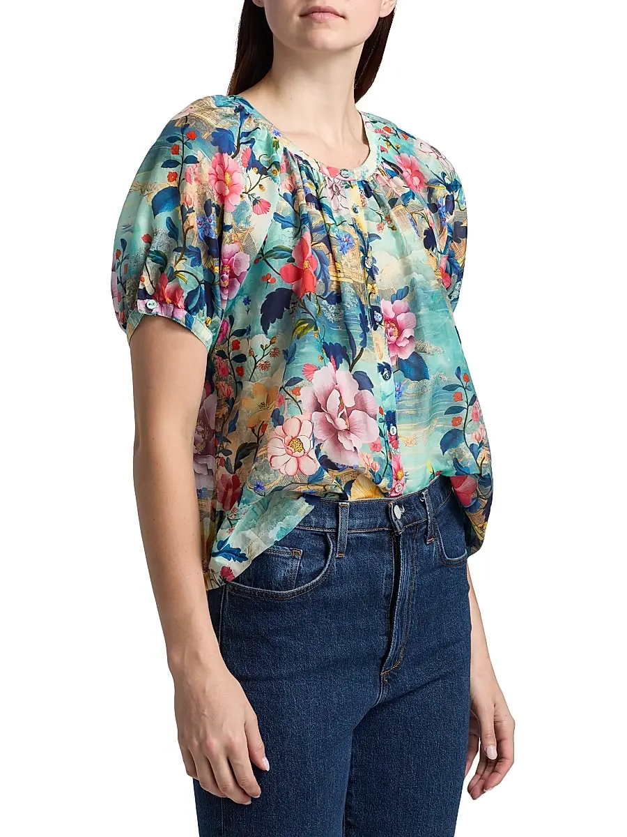 Johnny Was Women's Avah Chemis Floral Button-Front Shirt | Thumbnail 4 Johnny Was Women's Avah Chemis Floral Button-Front Shirt | Thumbnail 4