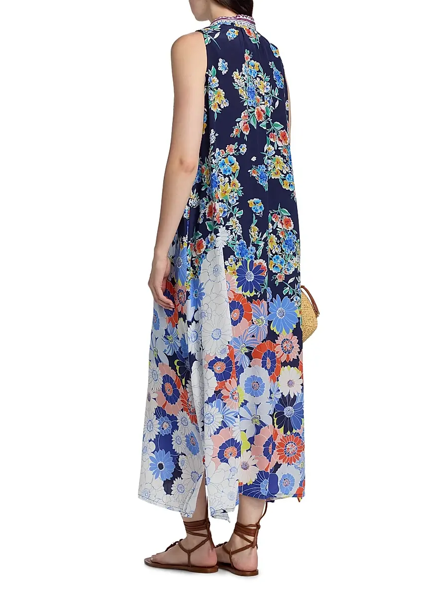 Johnny Was Women's Banksia Floral Silk Maxi Dress | Thumbnail 5