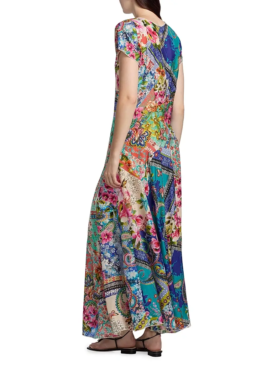 Johnny Was Women's Patchwork Silk Maxi Dress | Thumbnail 5
