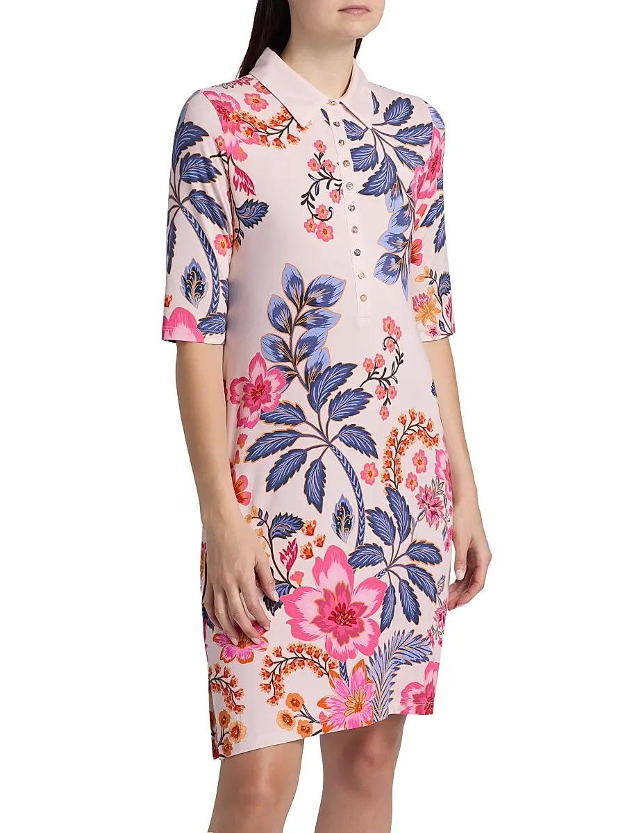 Johnny Was Women's The Janie Favorite Floral Polo Shirtdress | Thumbnail 4 Johnny Was Women's The Janie Favorite Floral Polo Shirtdress | Thumbnail 4