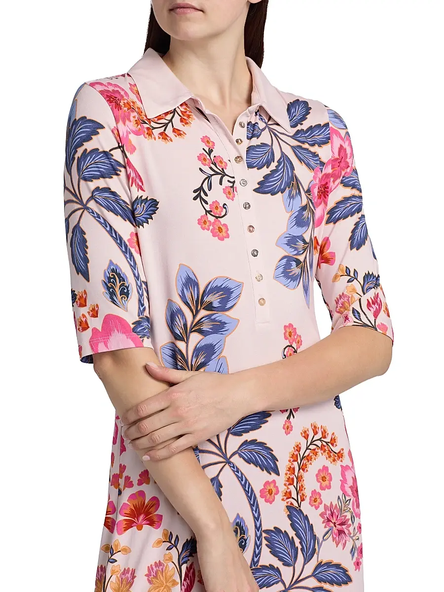 Johnny Was Women's The Janie Favorite Floral Polo Shirtdress | Thumbnail 6 Johnny Was Women's The Janie Favorite Floral Polo Shirtdress | Thumbnail 6