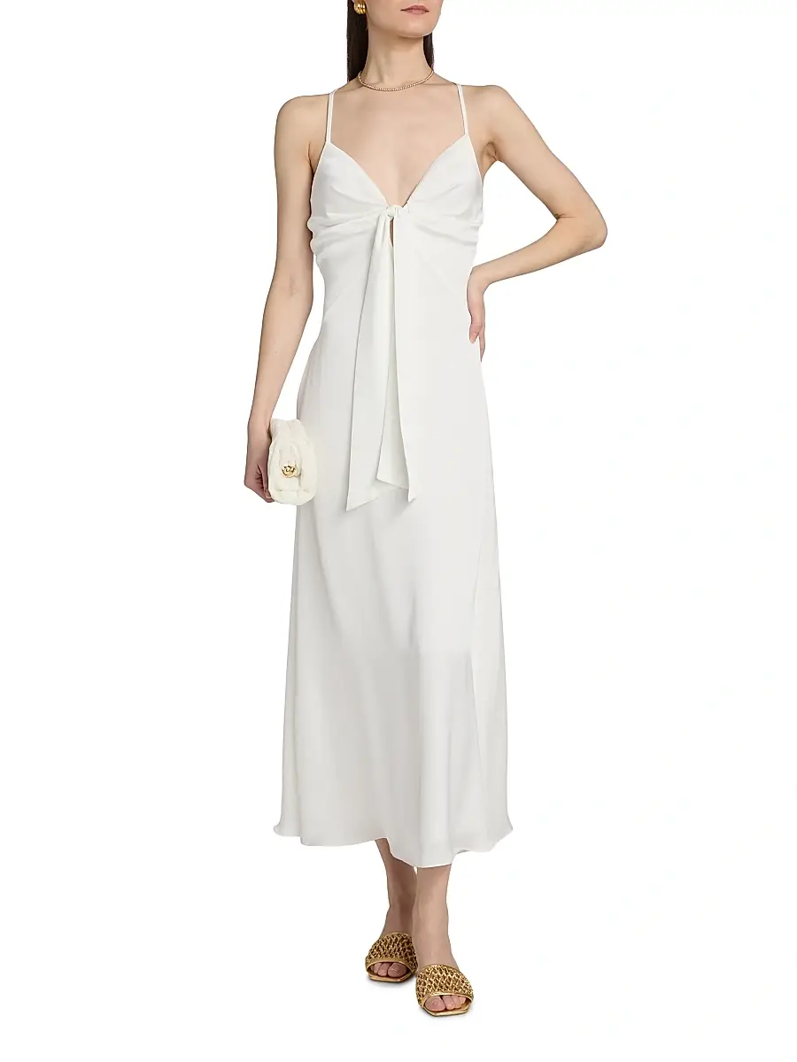 Ramy Brook Women's Mckenzie Plunging V-Neck A-Line Midi-Dress | Thumbnail 2