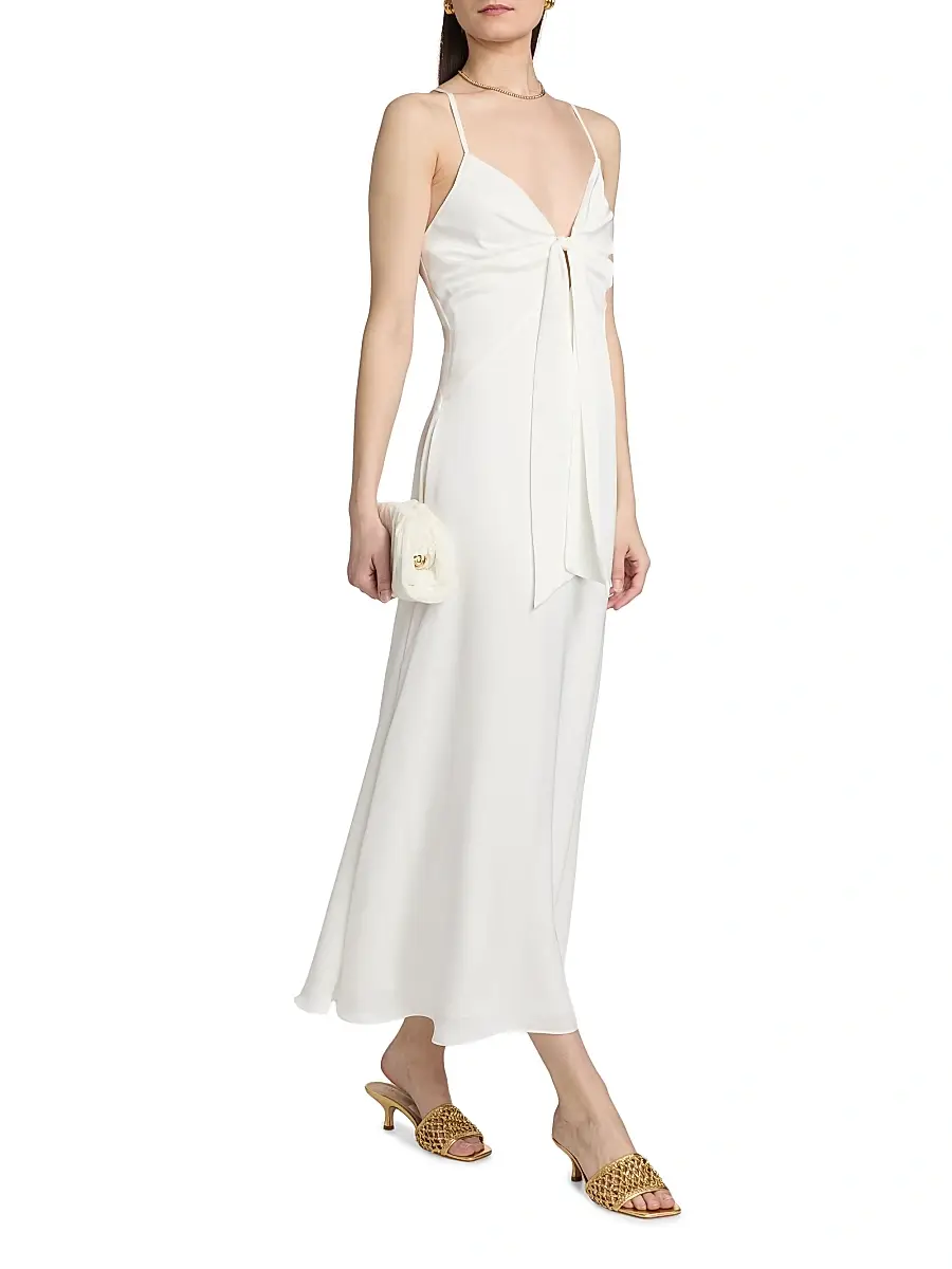Ramy Brook Women's Mckenzie Plunging V-Neck A-Line Midi-Dress | Thumbnail 4