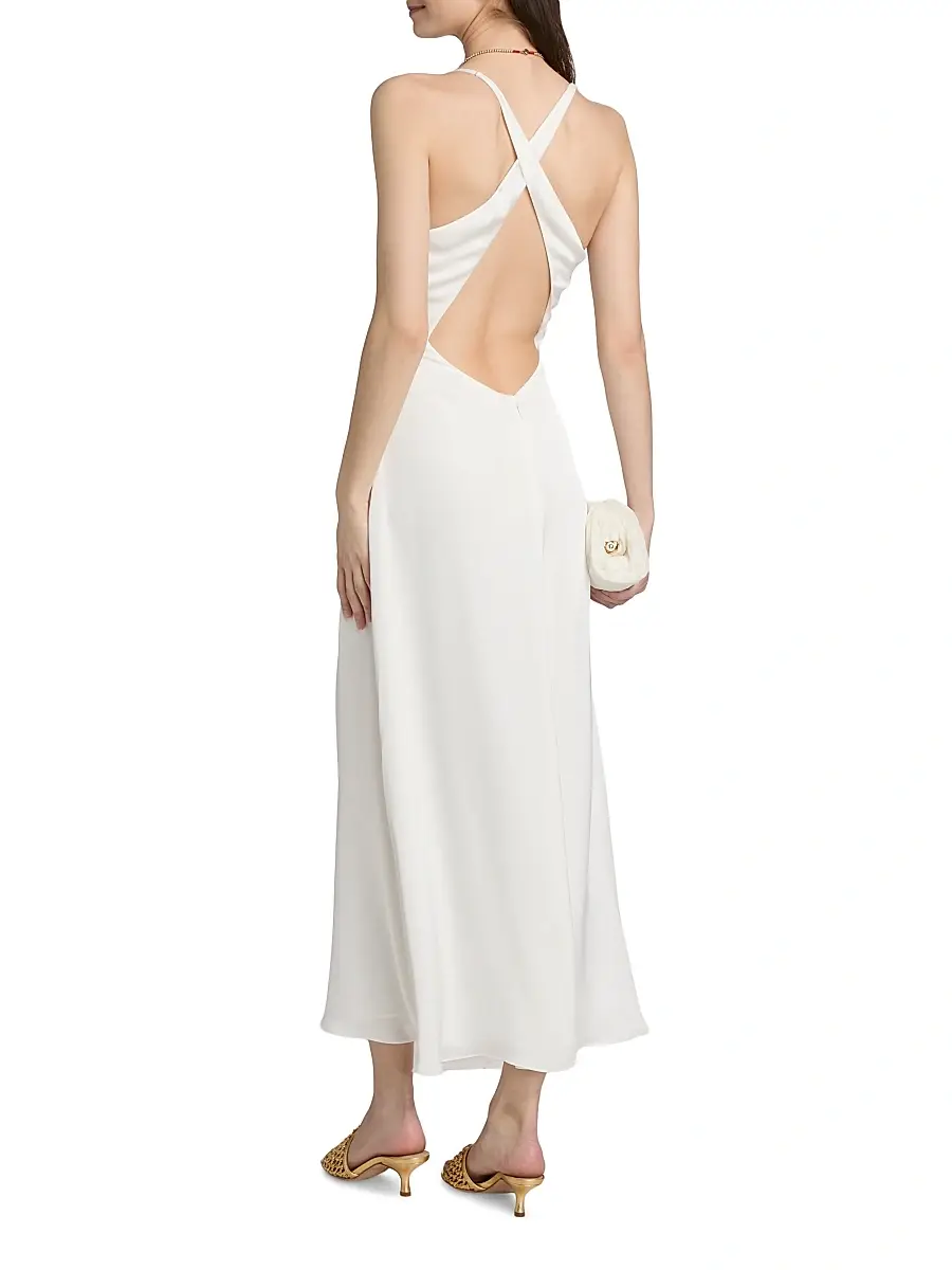 Ramy Brook Women's Mckenzie Plunging V-Neck A-Line Midi-Dress | Thumbnail 5