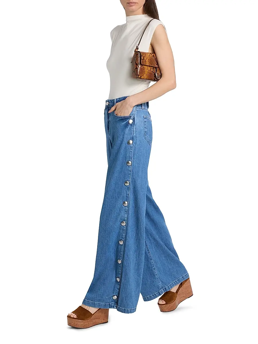 L'Agence Women's Jennings Side-Snap High-Rise Wide-Leg Jeans | Thumbnail 2 L'Agence Women's Jennings Side-Snap High-Rise Wide-Leg Jeans | Thumbnail 2