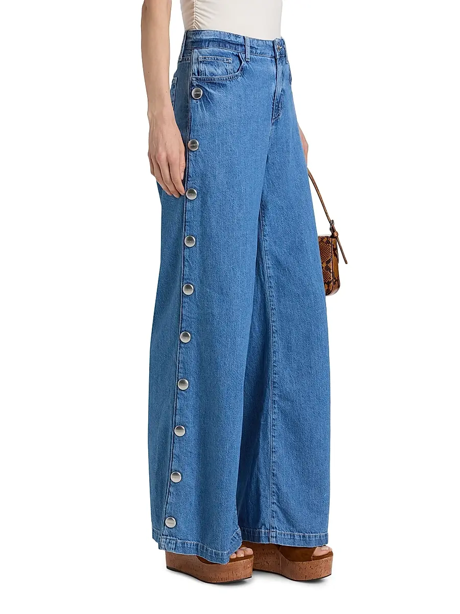 L'Agence Women's Jennings Side-Snap High-Rise Wide-Leg Jeans | Thumbnail 4 L'Agence Women's Jennings Side-Snap High-Rise Wide-Leg Jeans | Thumbnail 4