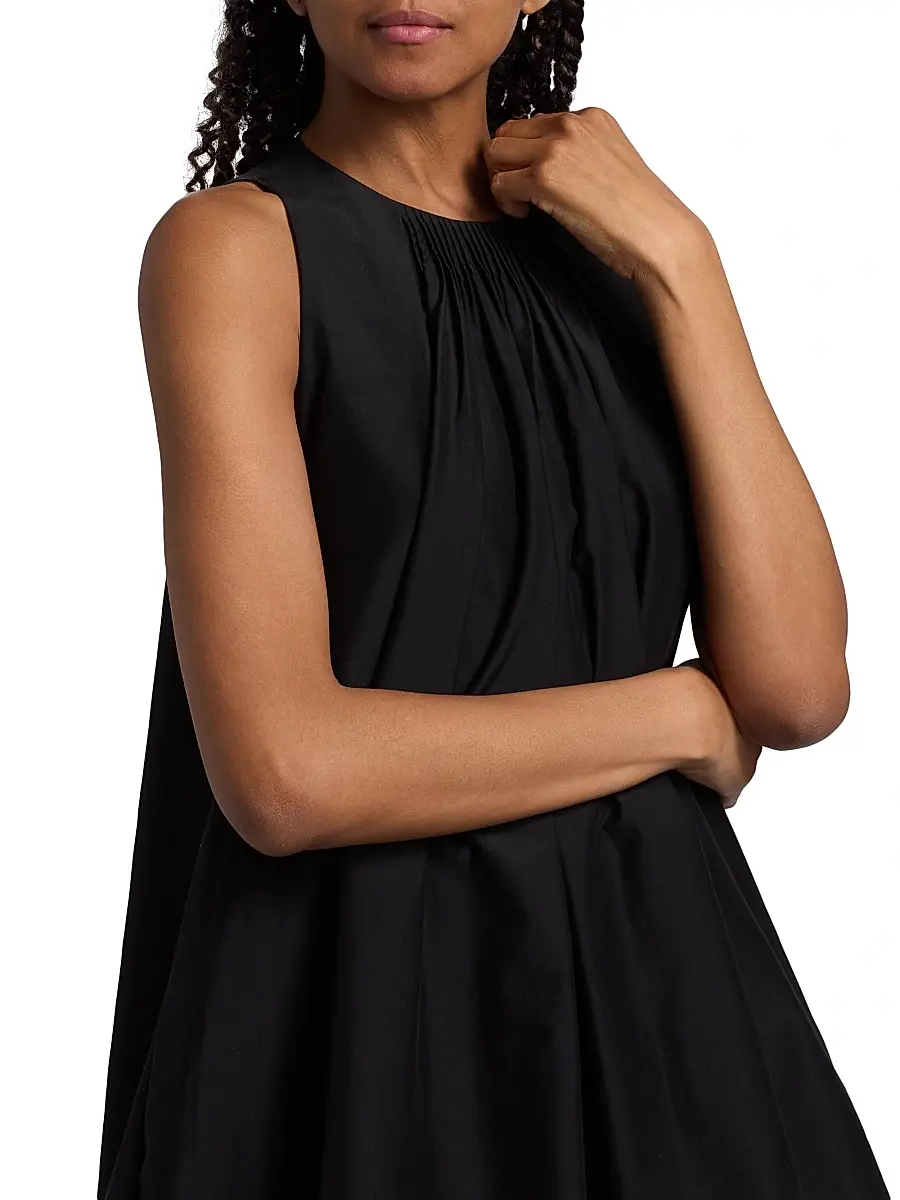 Loulou de Saison Women's Liao Cotton-Silk Pleated Neckline Blouse | Thumbnail 6 Loulou de Saison Women's Liao Cotton-Silk Pleated Neckline Blouse | Thumbnail 6