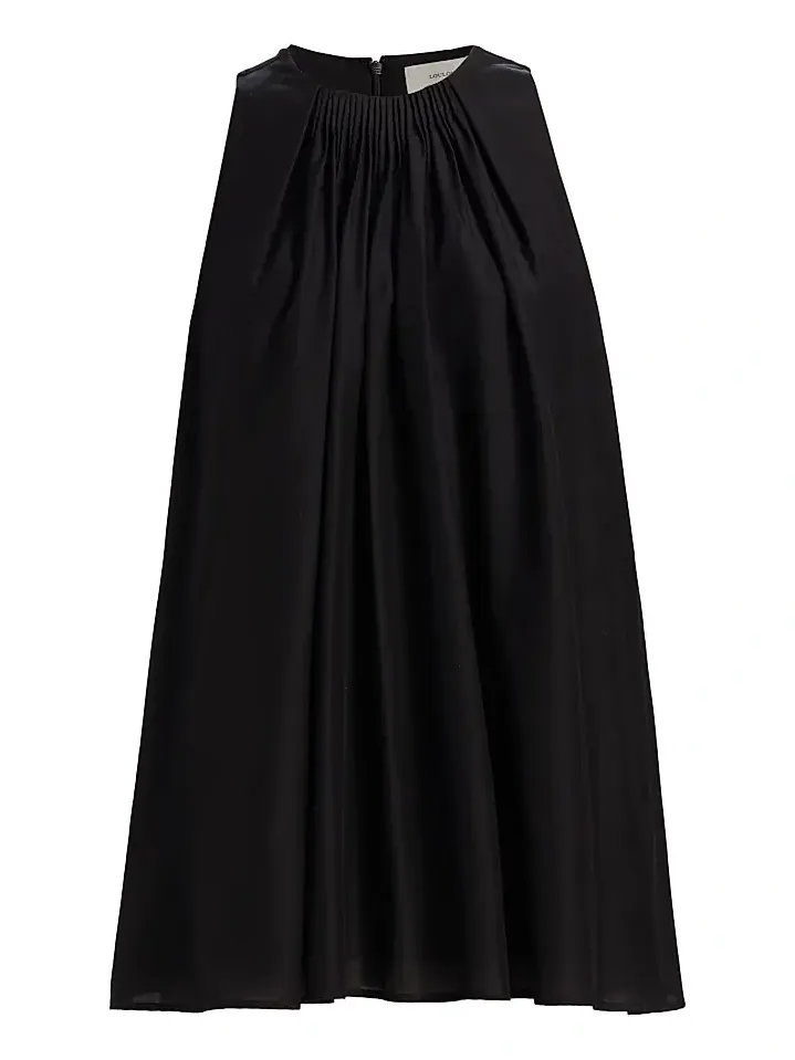 Women's Liao Cotton-Silk Pleated Neckline Blouse