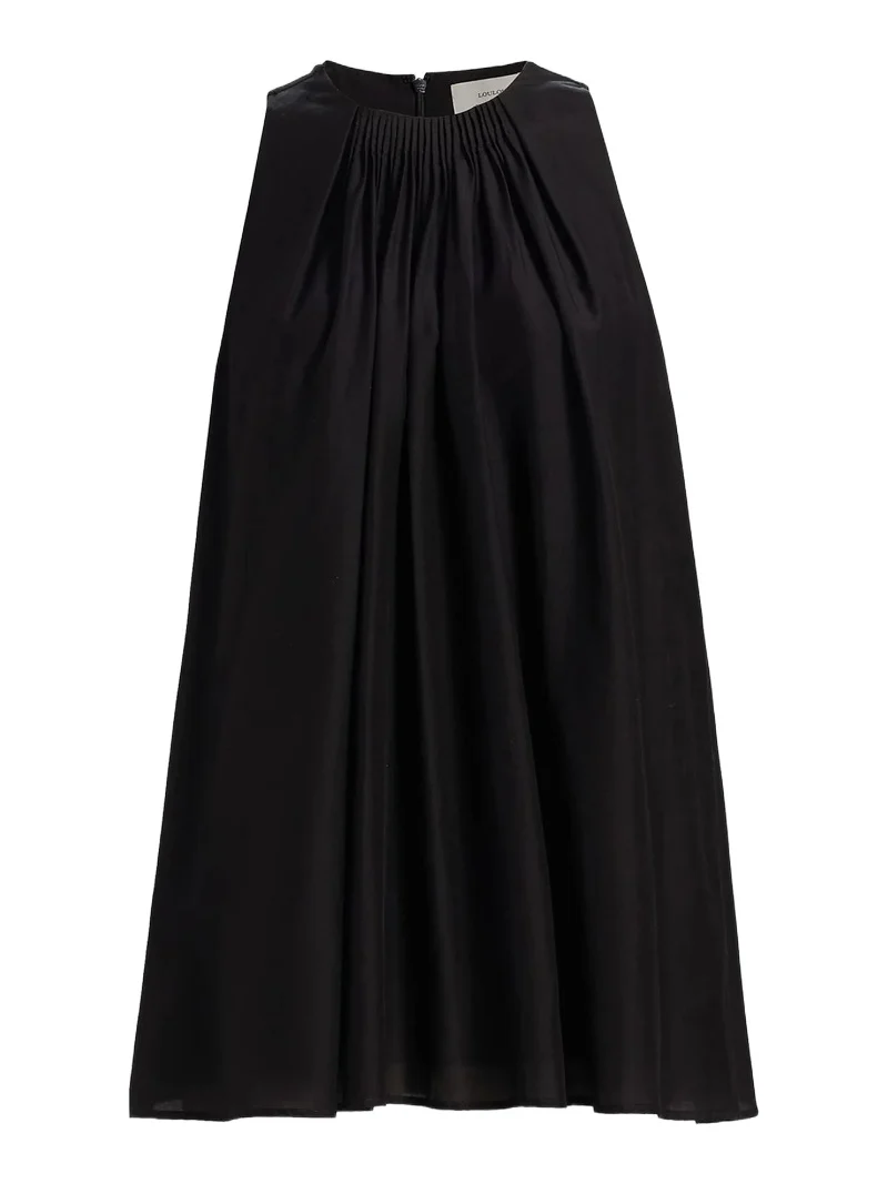 Loulou de Saison Women's Liao Cotton-Silk Pleated Neckline Blouse | Thumbnail 1 Loulou de Saison Women's Liao Cotton-Silk Pleated Neckline Blouse | Thumbnail 1