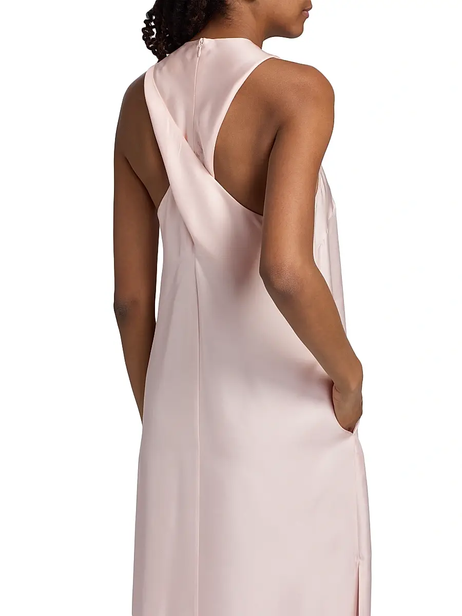 Loulou de Saison Women's Paloma Twist Back Silk Midi-Slipdress | Thumbnail 6 Loulou de Saison Women's Paloma Twist Back Silk Midi-Slipdress | Thumbnail 6