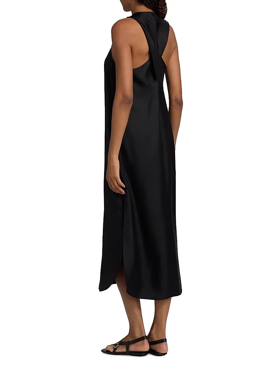Loulou de Saison Women's Paloma Twist Back Silk Midi-Slipdress | Thumbnail 5 Loulou de Saison Women's Paloma Twist Back Silk Midi-Slipdress | Thumbnail 5