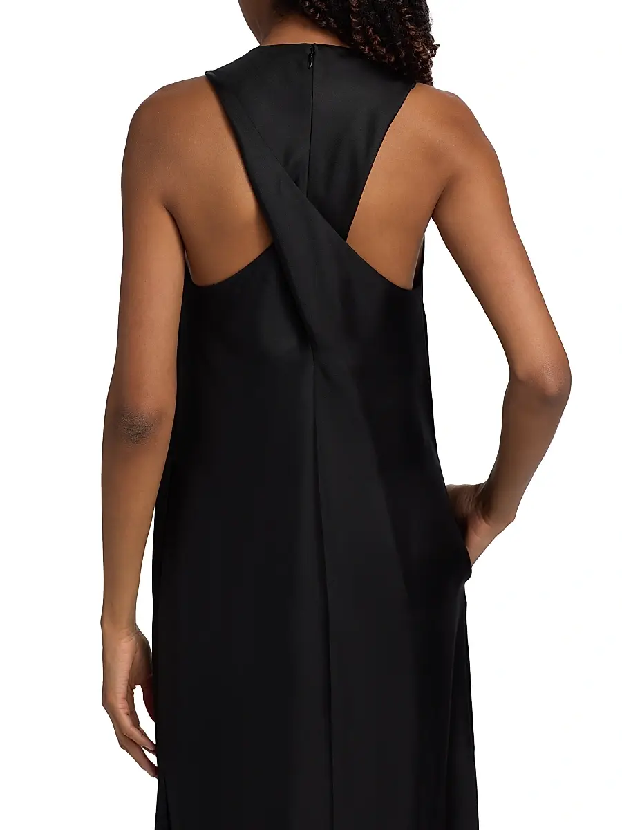 Loulou de Saison Women's Paloma Twist Back Silk Midi-Slipdress | Thumbnail 6 Loulou de Saison Women's Paloma Twist Back Silk Midi-Slipdress | Thumbnail 6