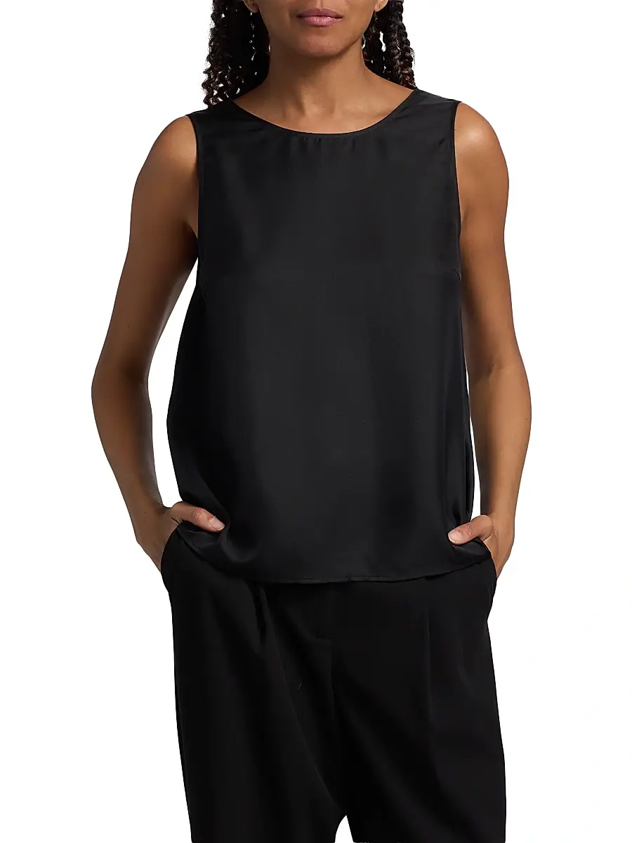 Loulou de Saison Women's Gema Draped Silk Open-Back Top | Thumbnail 3 Loulou de Saison Women's Gema Draped Silk Open-Back Top | Thumbnail 3