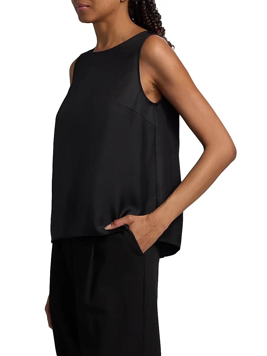 Loulou de Saison Women's Gema Draped Silk Open-Back Top | Thumbnail 4 Loulou de Saison Women's Gema Draped Silk Open-Back Top | Thumbnail 4