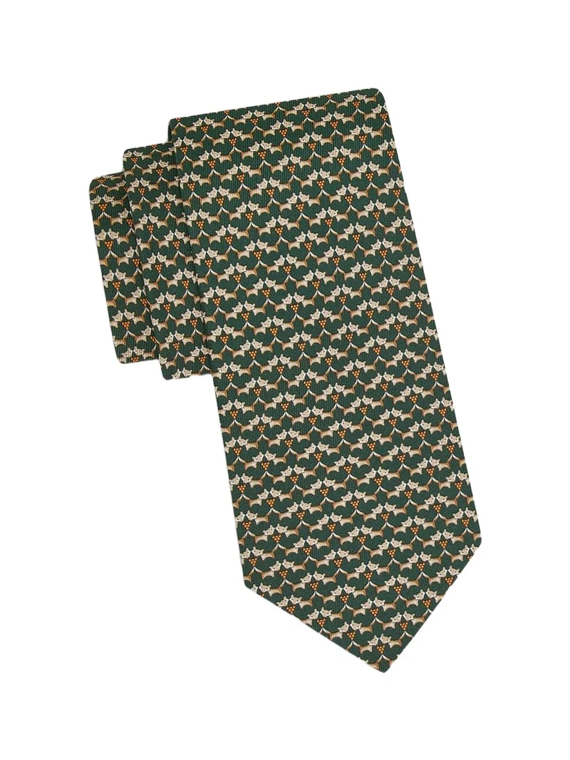 Ferragamo Men's Fox Print Silk Tie