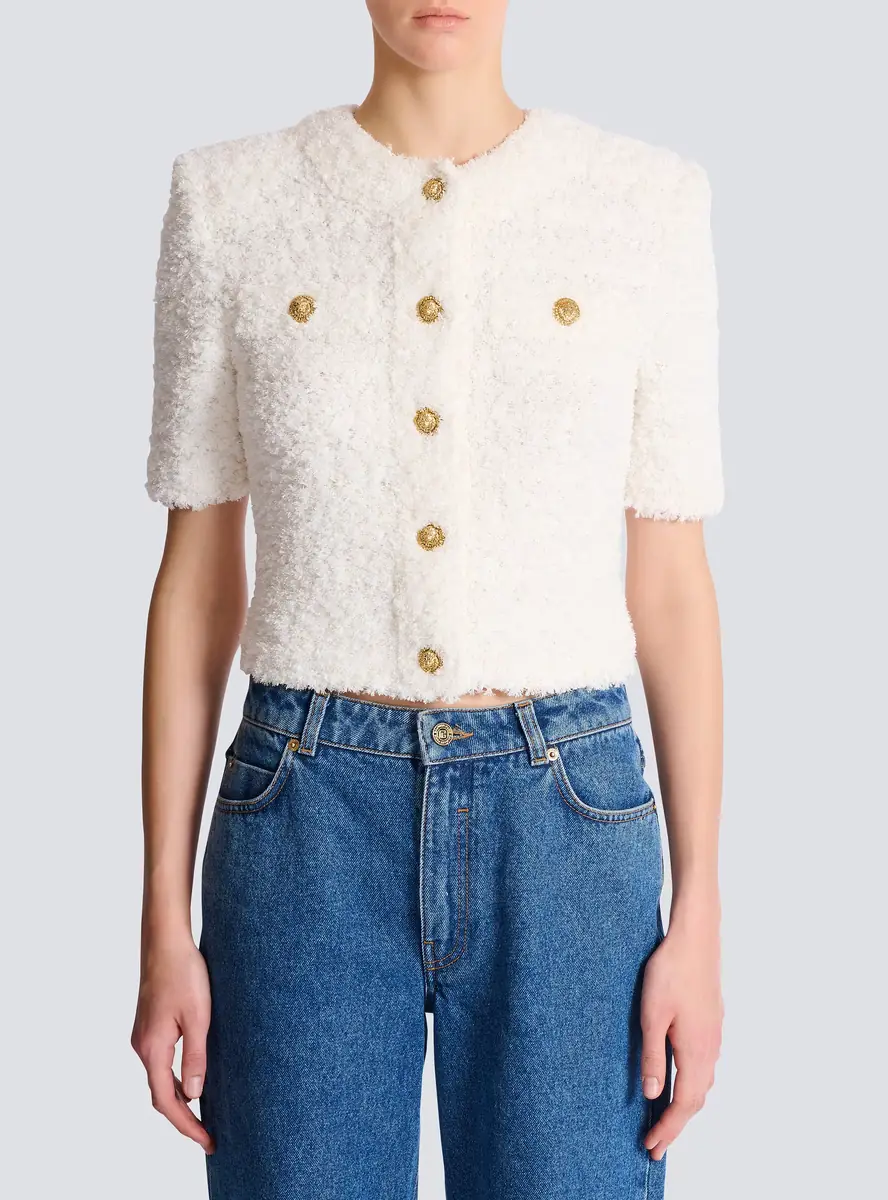 Balmain Cardigan in dotted tweed | Thumbnail 5 Balmain Cardigan in dotted tweed | Thumbnail 5