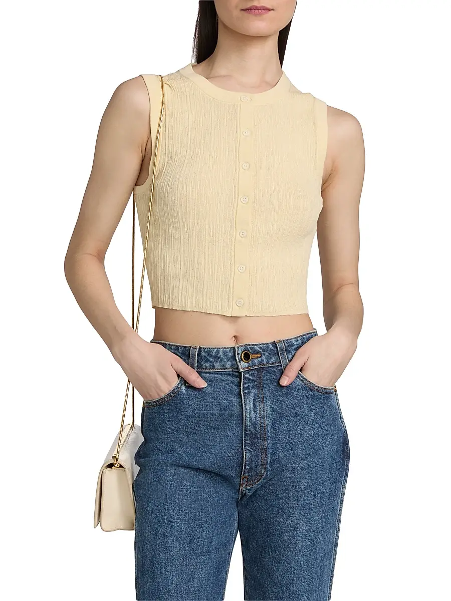 A.L.C. A. L.C. Women's Lottie Cotton-Blend Knit Sleeveless Top | Thumbnail 3