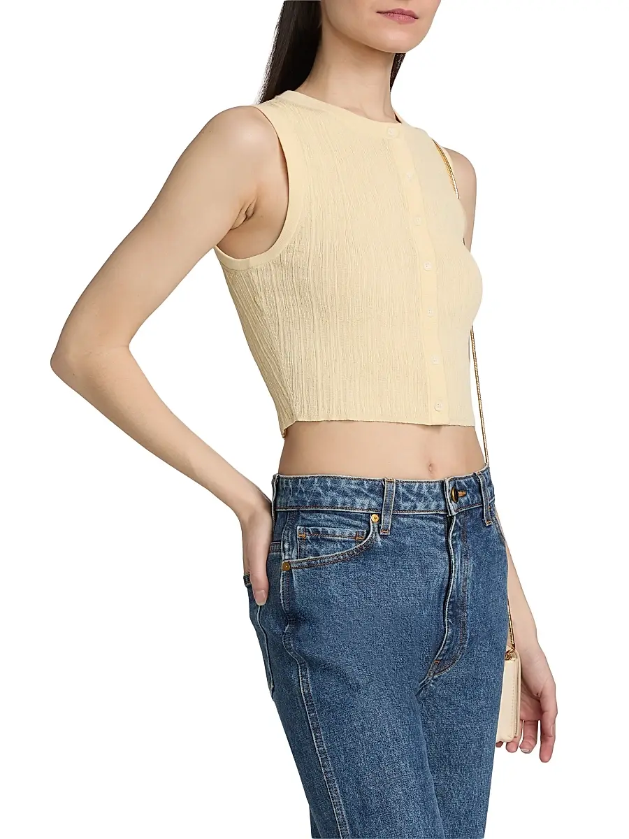 A.L.C. A. L.C. Women's Lottie Cotton-Blend Knit Sleeveless Top | Thumbnail 4